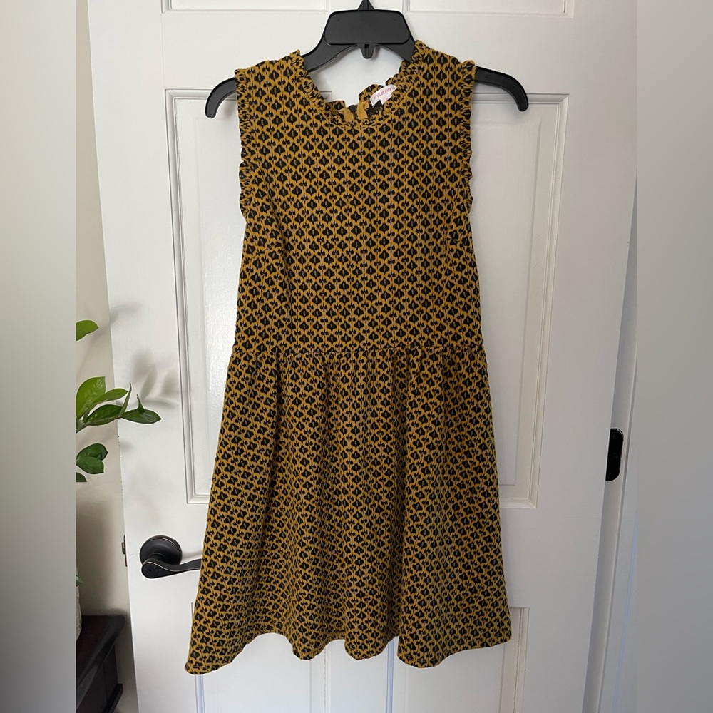 Xhilaration Black and Mustard Fit and Flare Dress